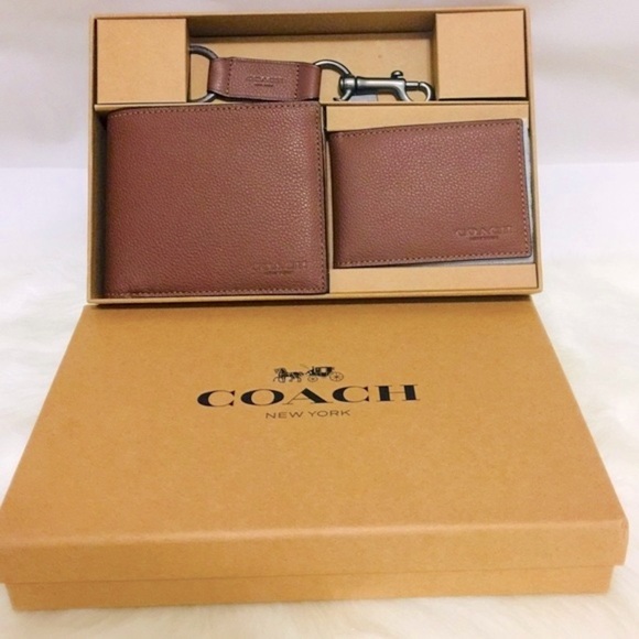 NWT Coach Men’s Brown Wallet Gift set - Picture 7 of 7